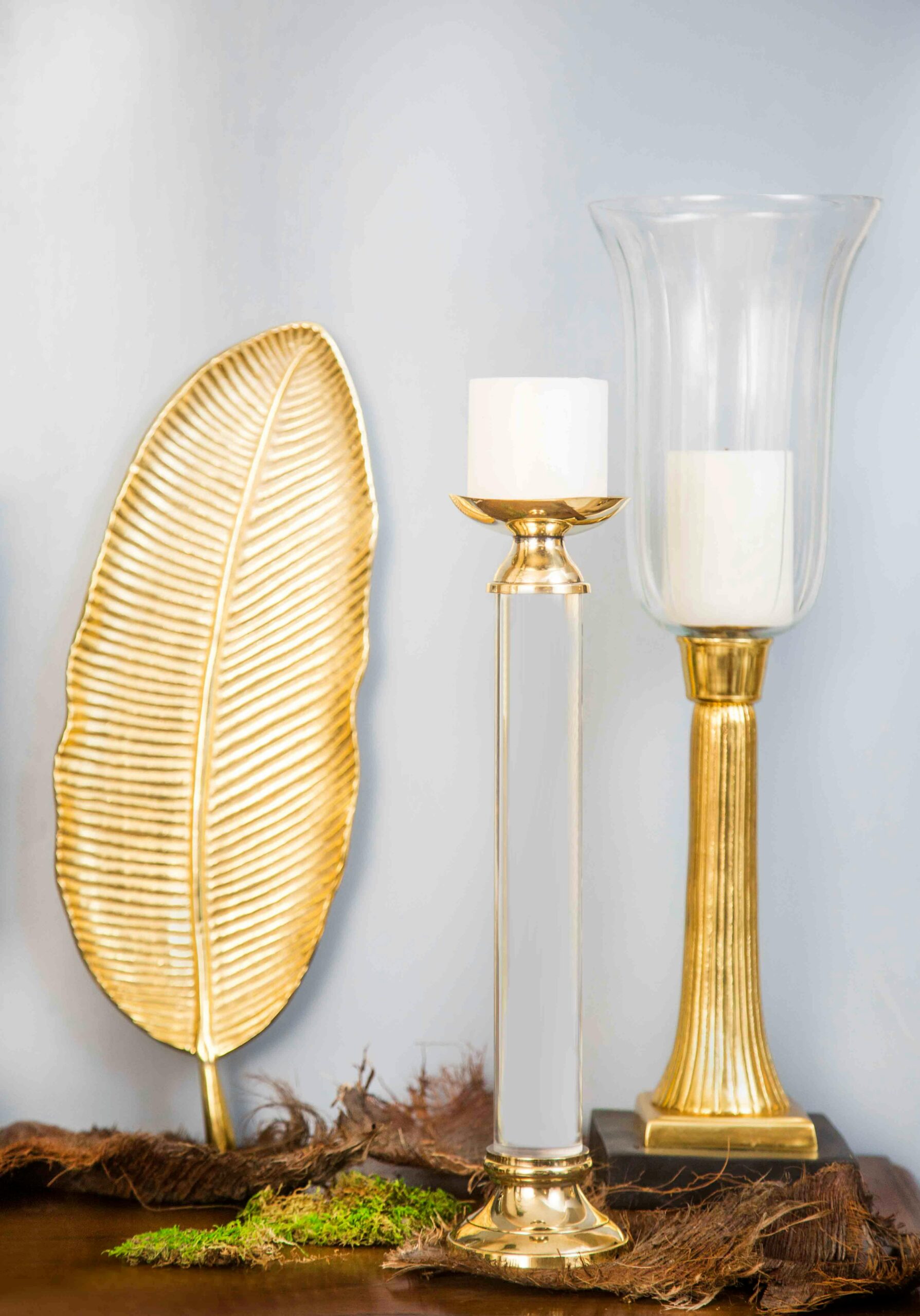 Luxury Gold & Glass Candle Set